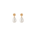 Aurate x Marilyn Monroe: Gold Knot Pearl Drop Earrings