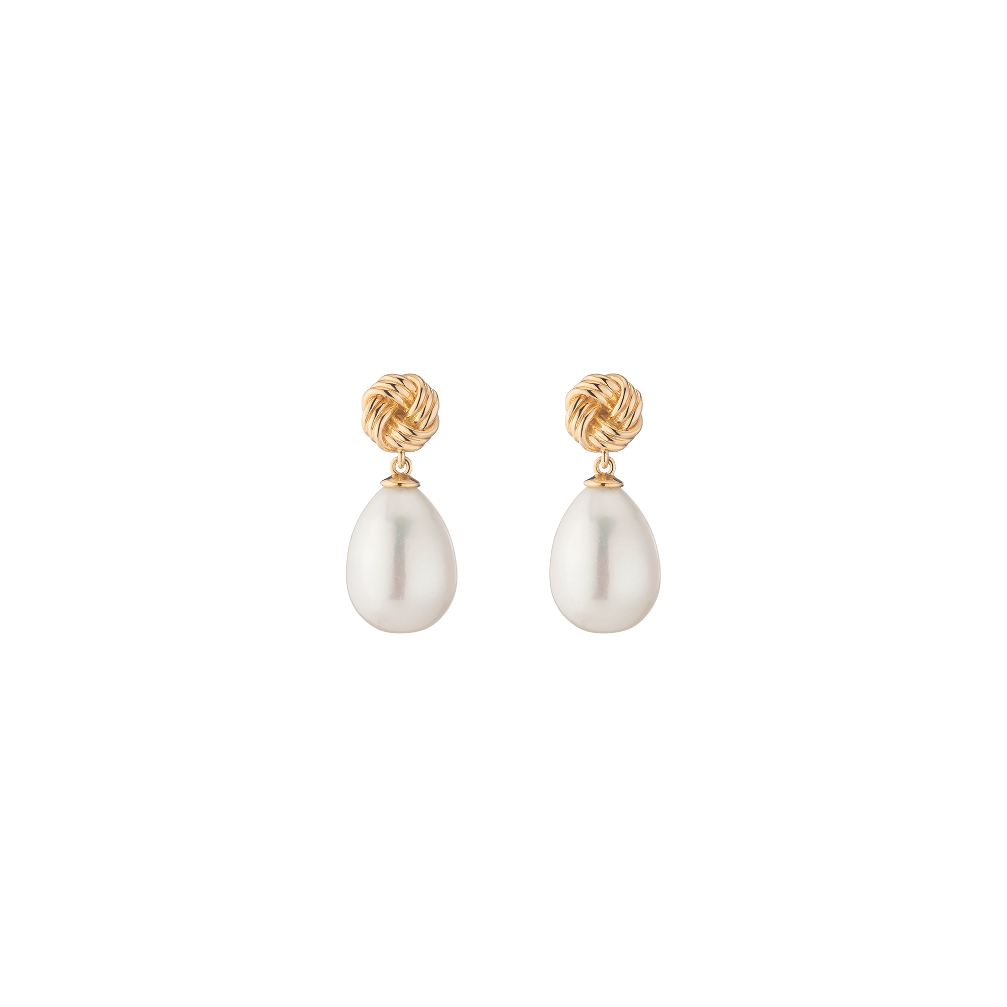 Aurate x Marilyn Monroe: Gold Knot Pearl Drop Earrings
