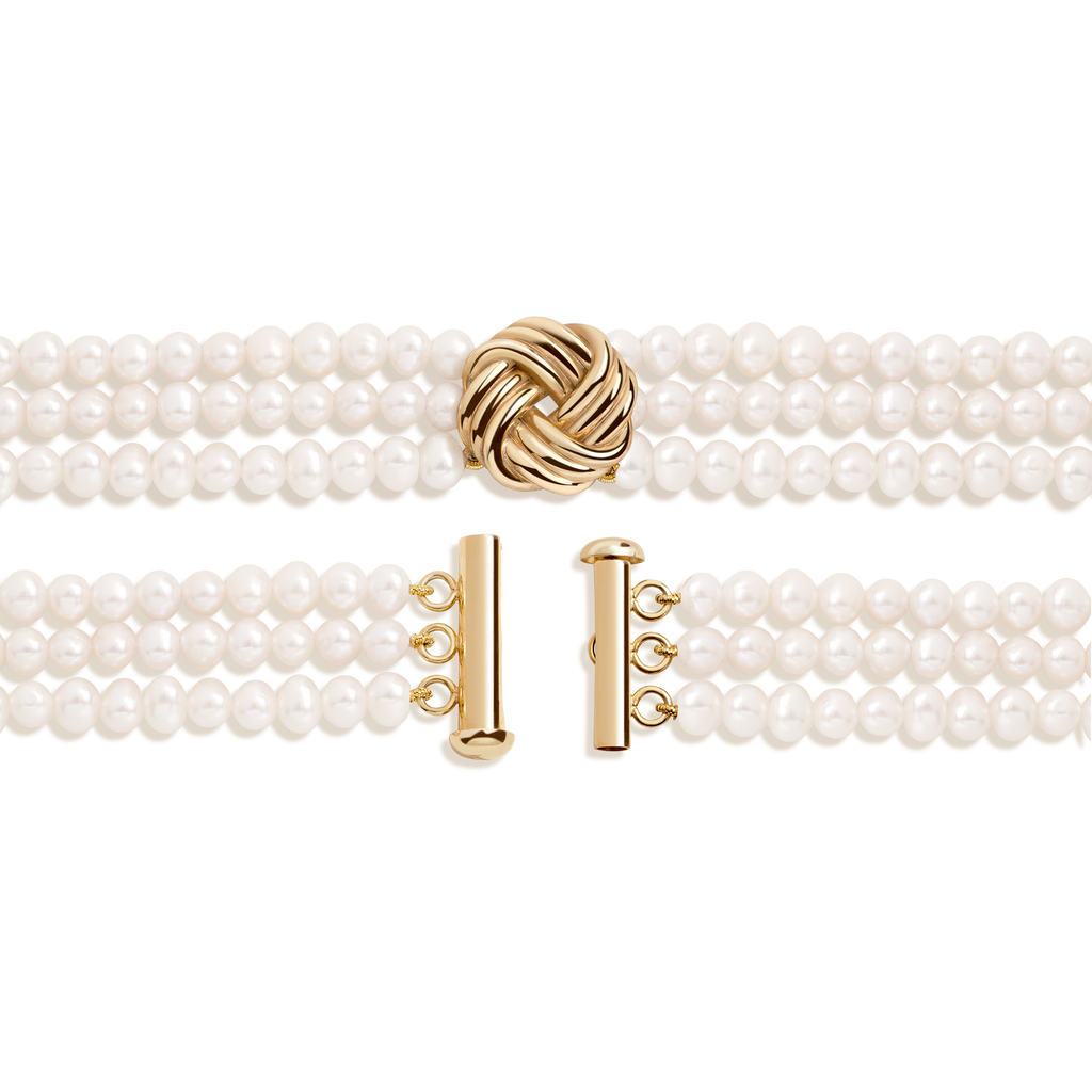 Aurate x Marilyn Monroe: Gold Knot Pearl Necklace