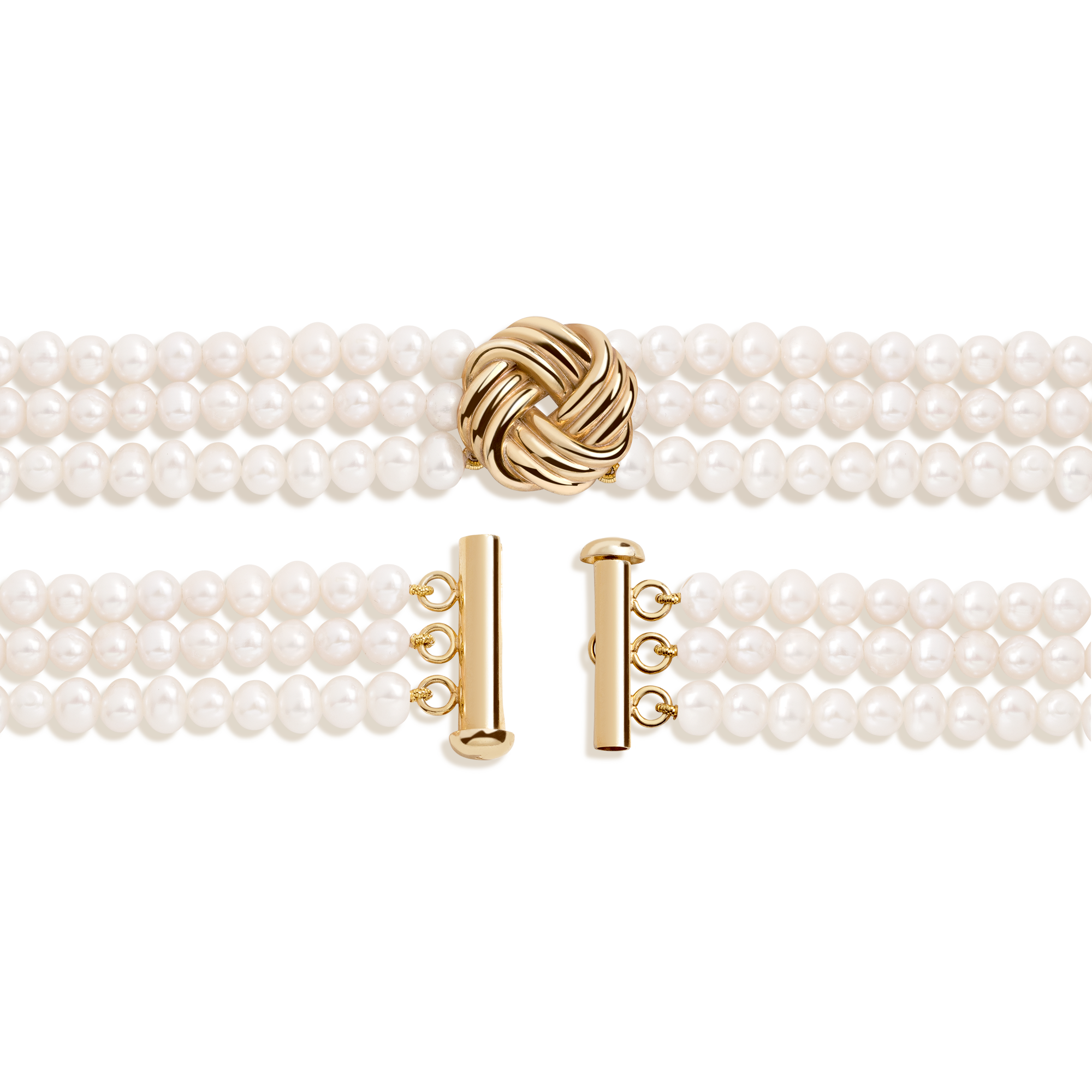 Aurate x Marilyn Monroe: Gold Knot Pearl Necklace