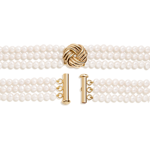 Aurate x Marilyn Monroe: Gold Knot Pearl Necklace