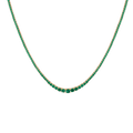 Lab Grown Green Emerald Modern Graduated Tennis Necklace