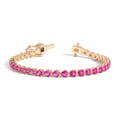 Lab Grown Pink Sapphire Heart Tennis Bracelet