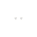 Lab Grown White Sapphire Heart Stud Earrings