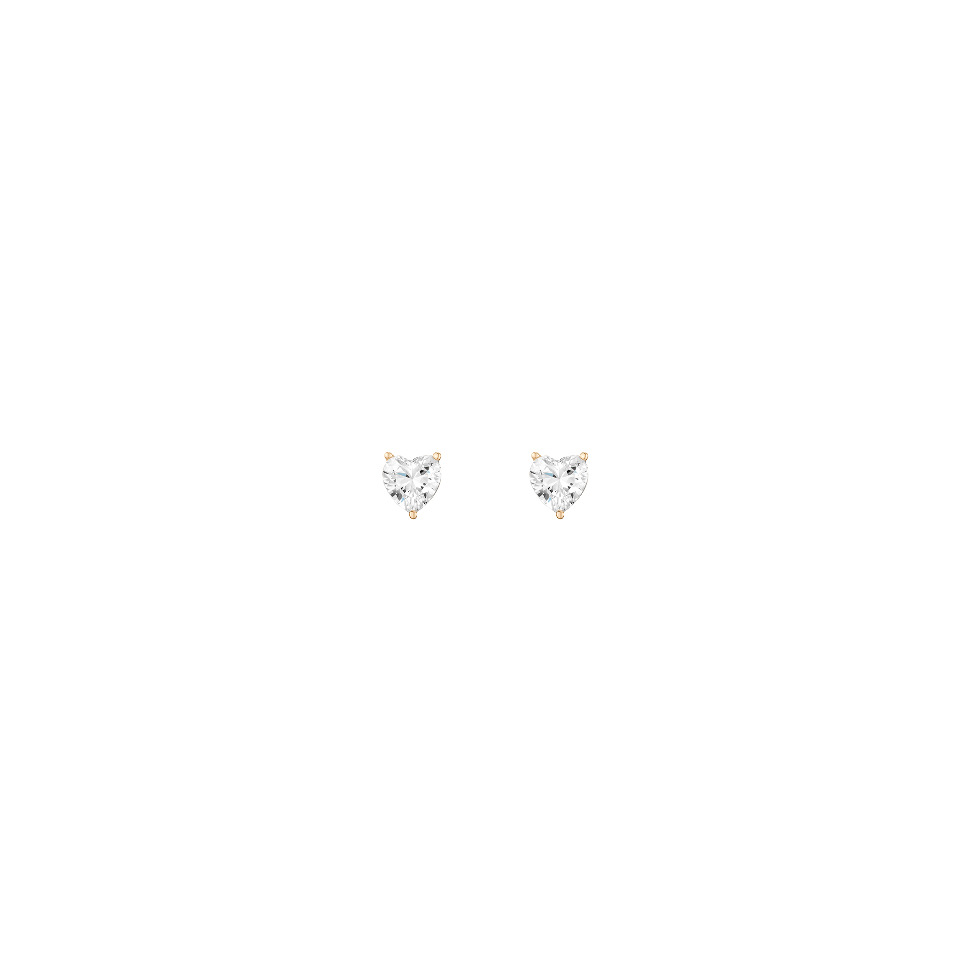 Lab Grown White Sapphire Heart Stud Earrings