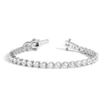 Lab Grown White Sapphire Heart Tennis Bracelet