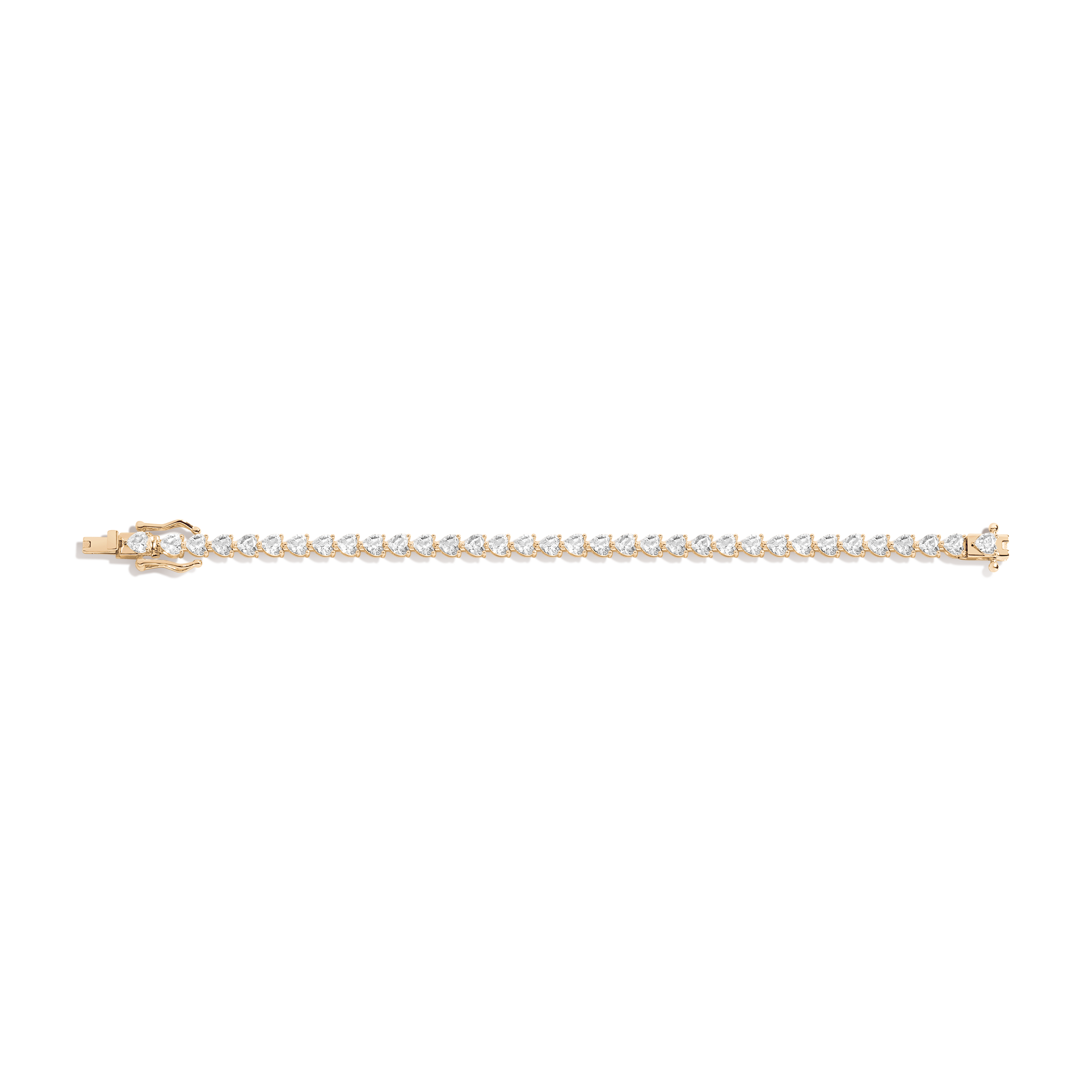 Lab Grown White Sapphire Heart Tennis Bracelet