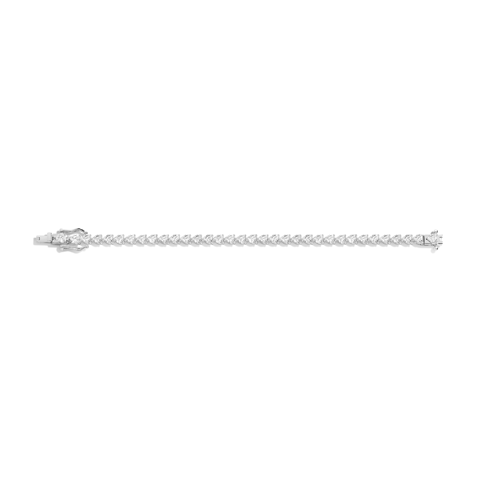Lab Grown White Sapphire Heart Tennis Bracelet