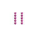 Lab Grown Pink Sapphire Heart Tennis Earrings