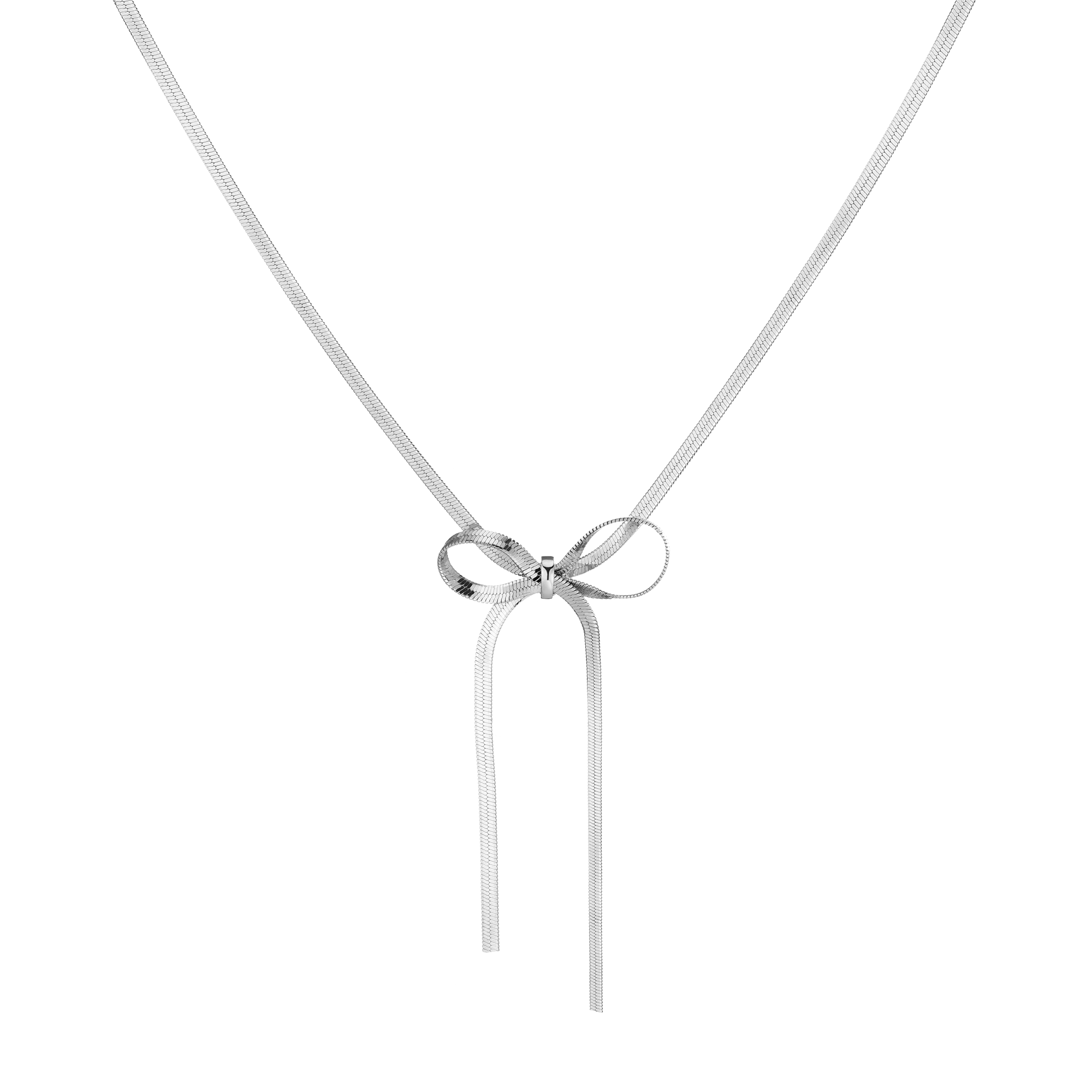 Herringbone Bow Choker Vermeil White Gold 14in 16in First