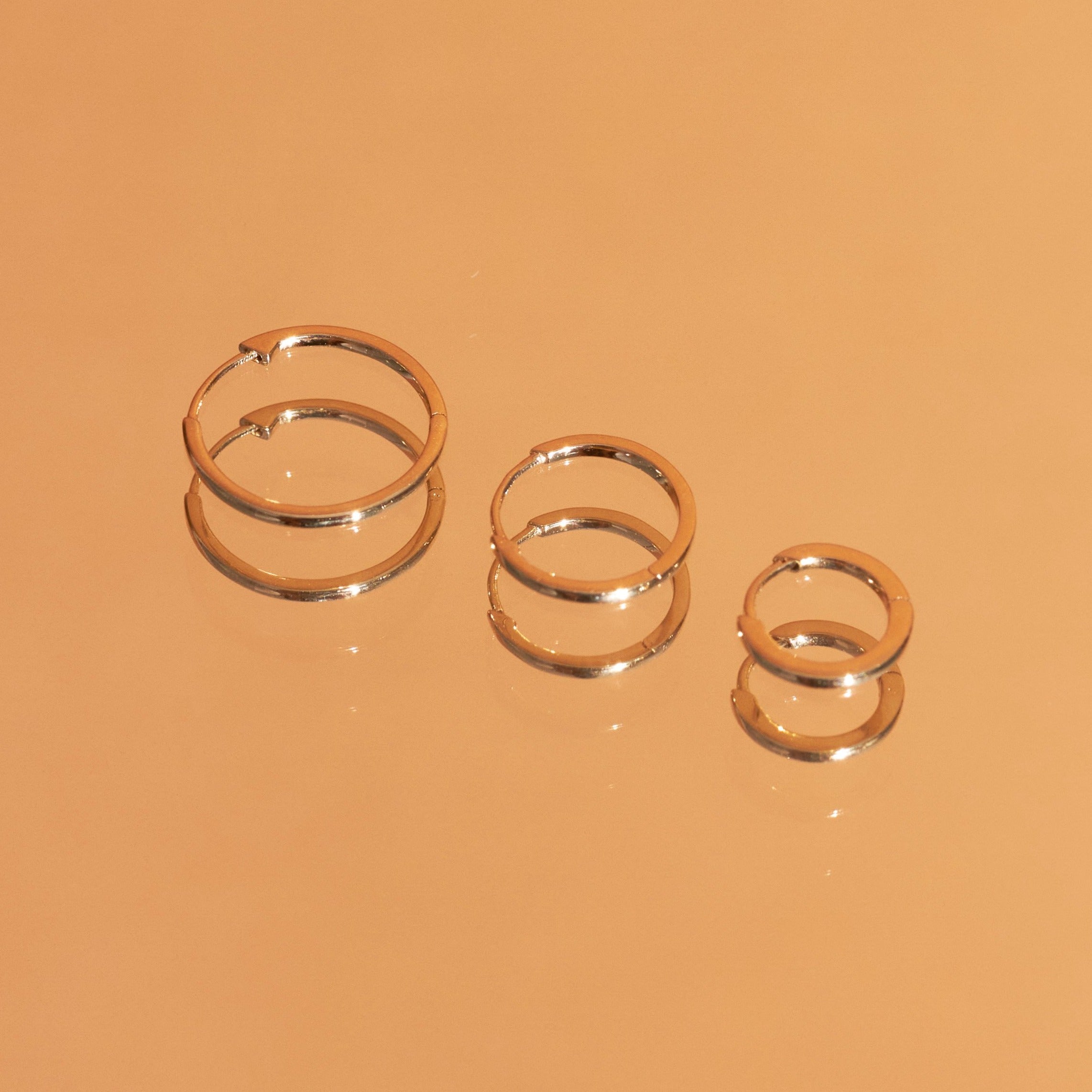 Skinny Gold Hinged Huggie Earrings (12mm)