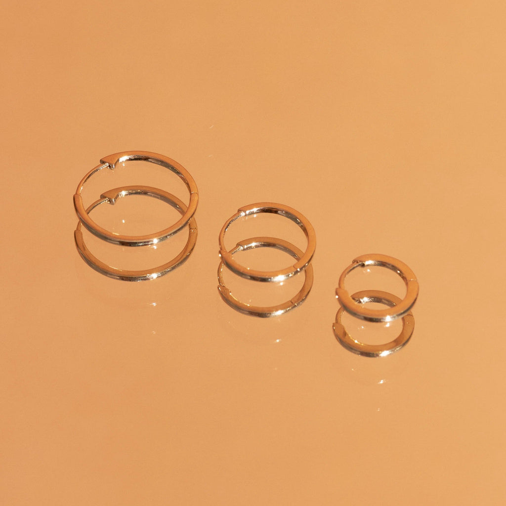 Skinny Gold Hinged Huggie Earrings