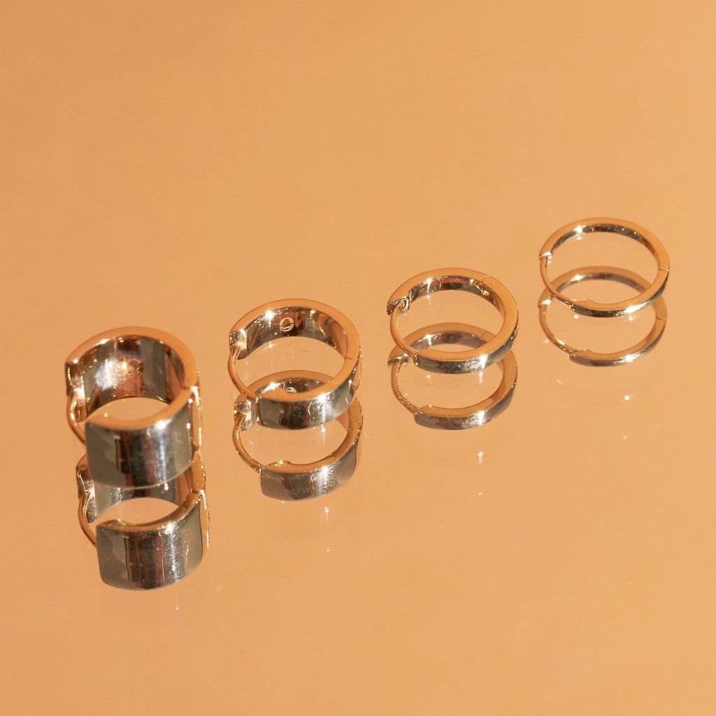 Skinny Gold Hinged Huggie Earrings