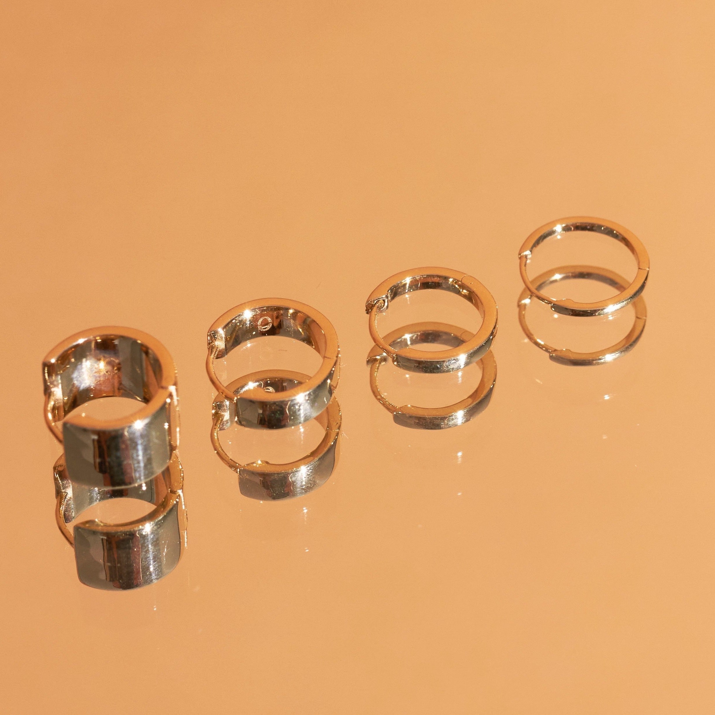 Skinny Gold Hinged Huggie Earrings (12mm)