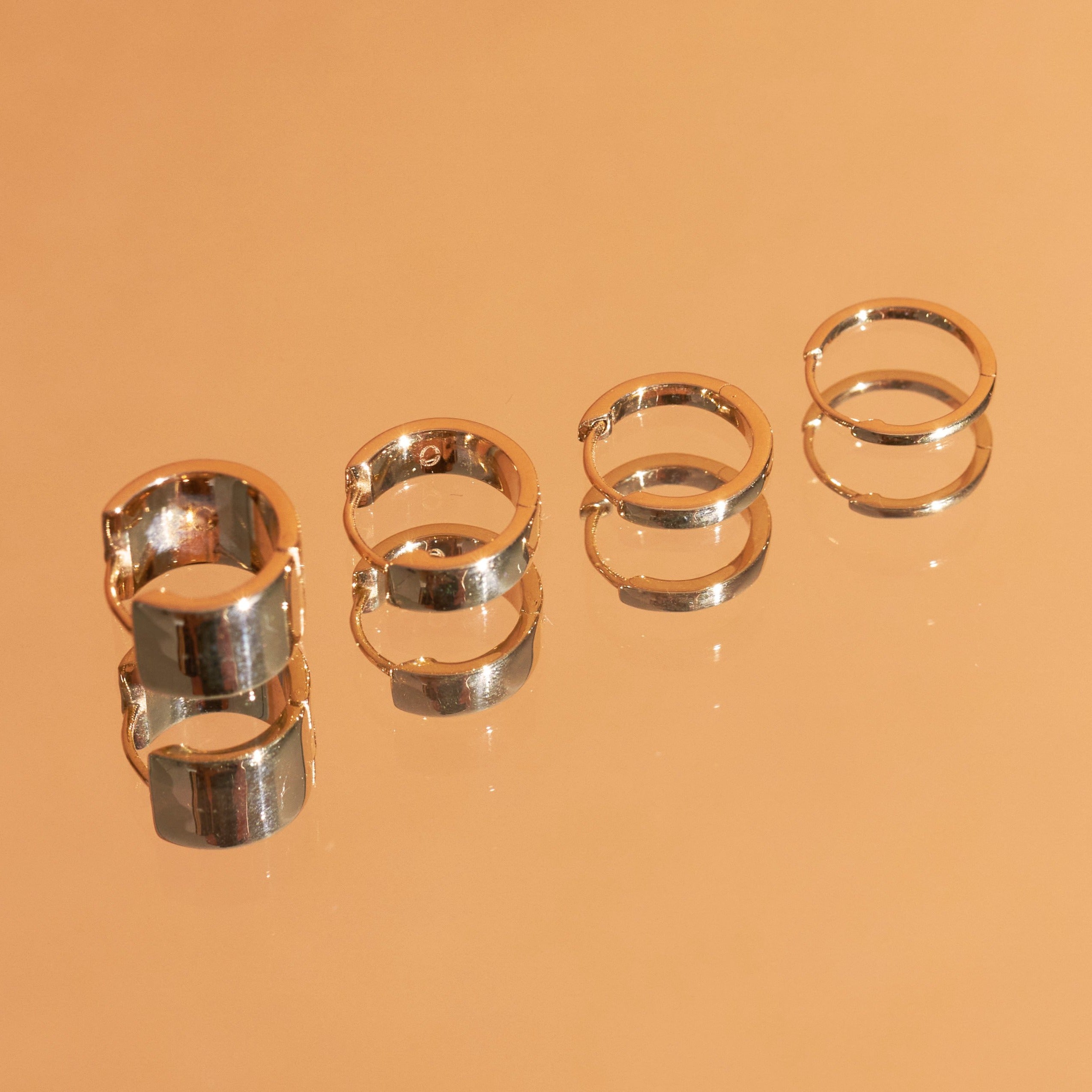 Gold Hinged Huggie Earrings (12mm)