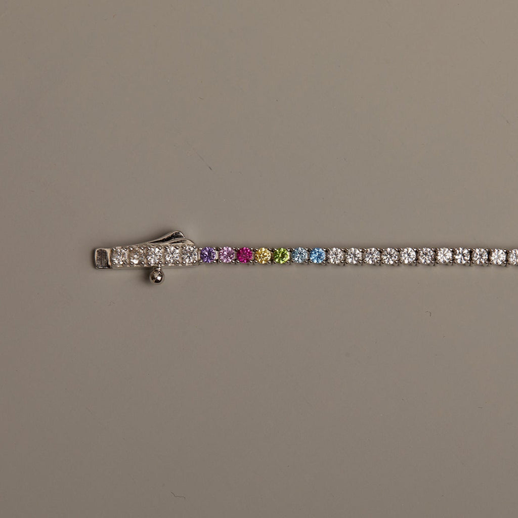 Personalized Lab Grown White Sapphire Tennis Bracelet