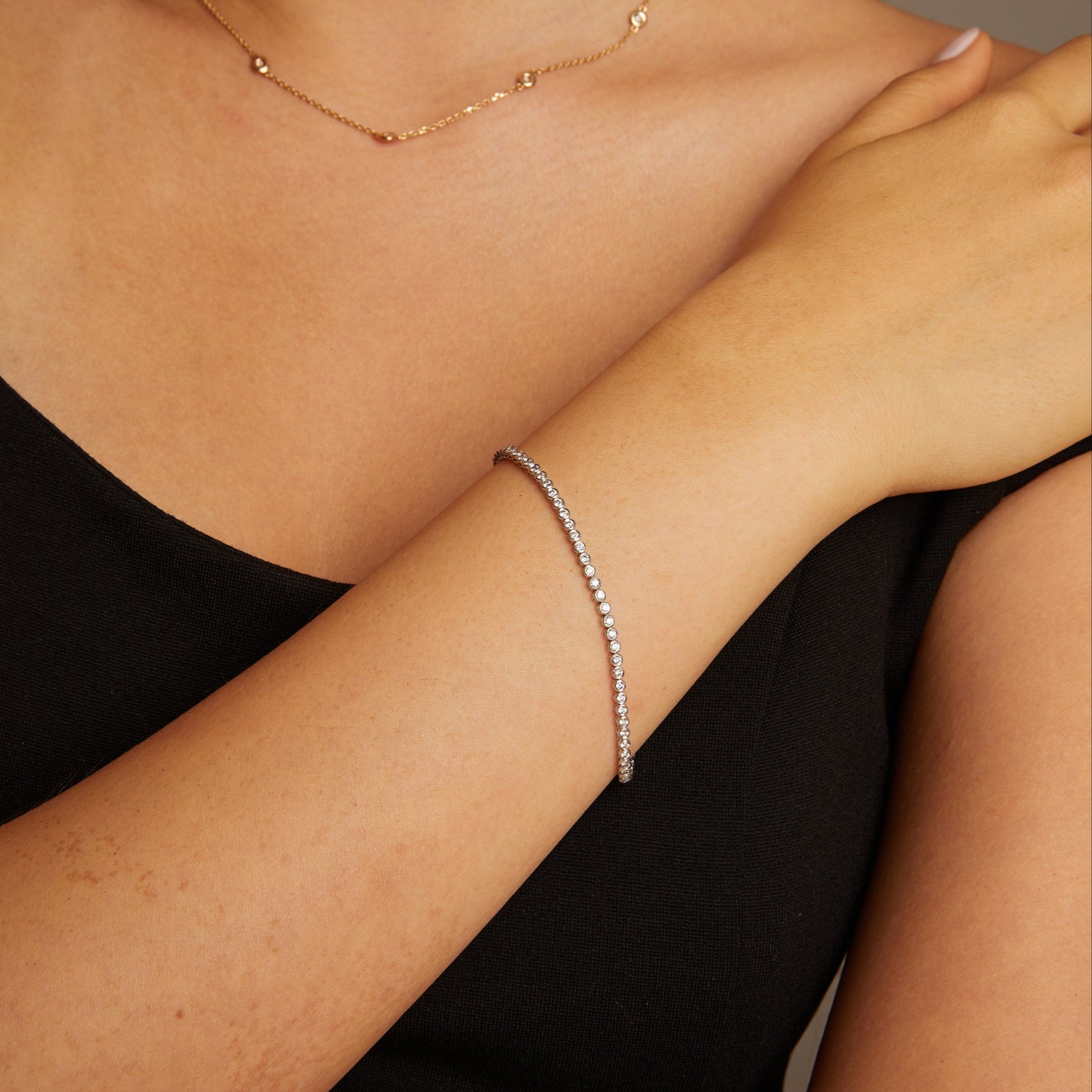 2.5ct Lab Grown Diamond Bezel Tennis Bracelet