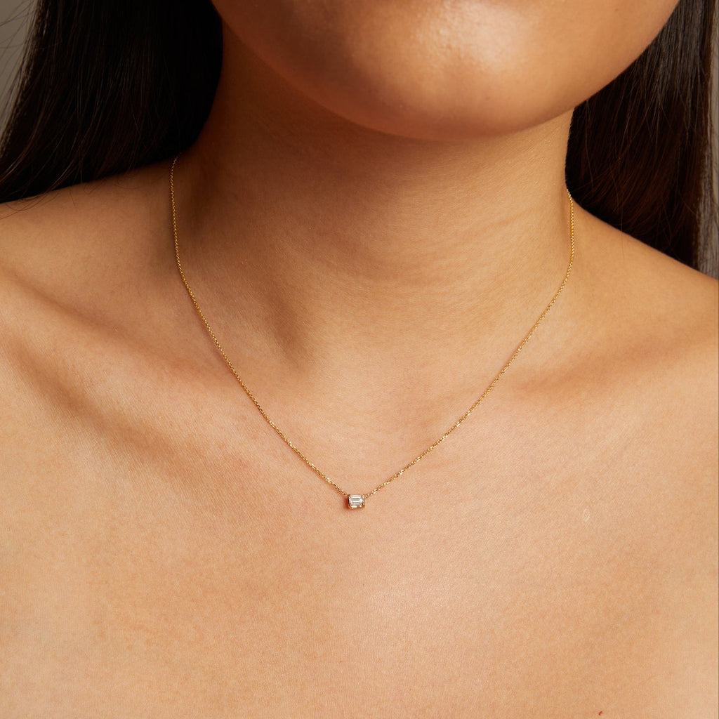 0.25ct Emerald Lab Grown Diamond Necklace