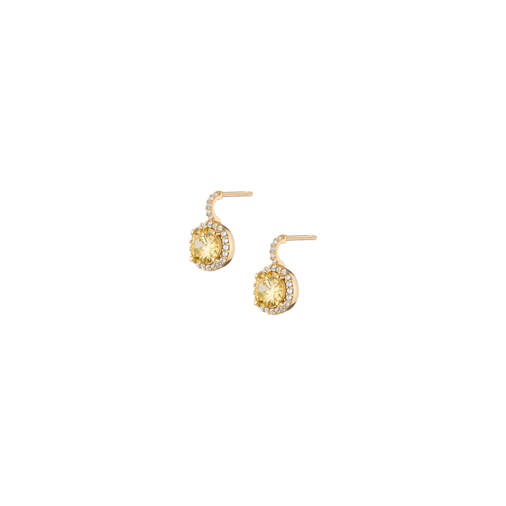 Lab Grown Canary Edwardian Earrings