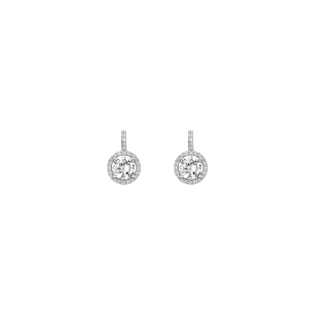 Lab Grown White Sapphire Edwardian Earrings