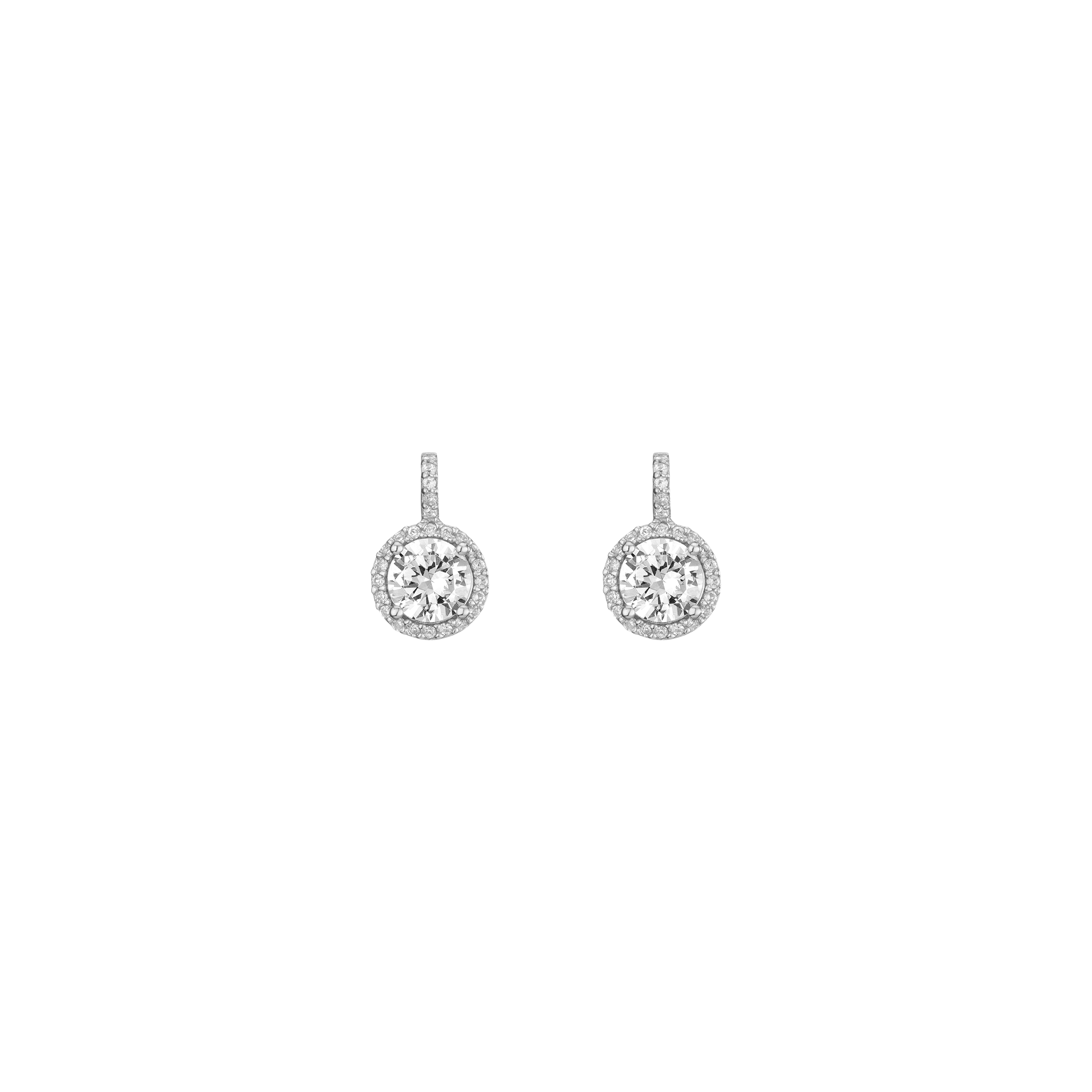 Lab Grown White Sapphire Edwardian Earrings