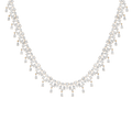 Lab Grown White Sapphire Teardrop Tennis Necklace