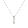 Lab Grown White Sapphire Edwardian Lariat Necklace