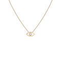 Diamond Bezel Evil Eye Necklace Yellow Gold Vermeil 14K Yellow Gold 18K Yellow Gold White Diamonds First
