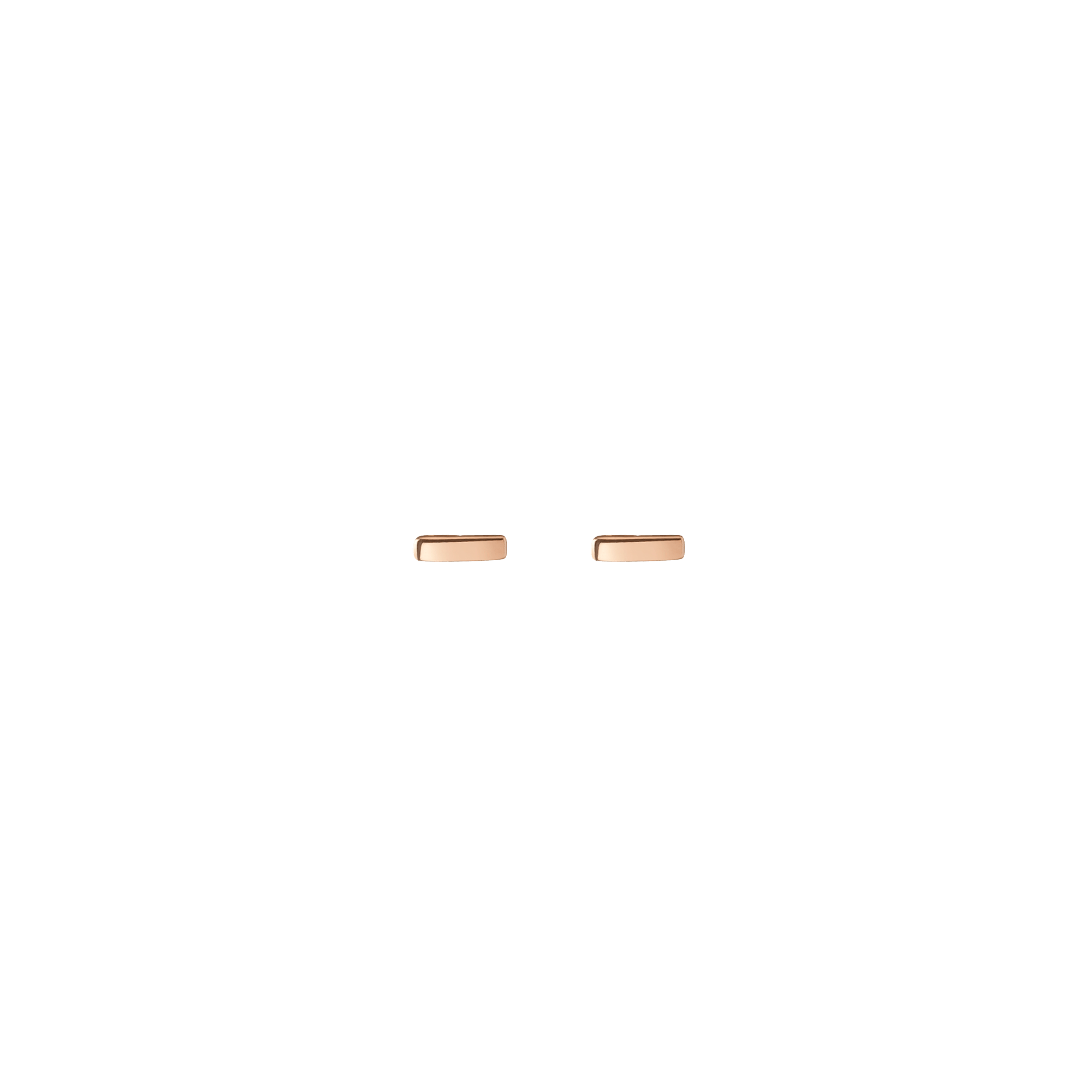 Mini Gold Bar Earring Vermeil 14k 18k Rose Gold Front First Pair | Single |
