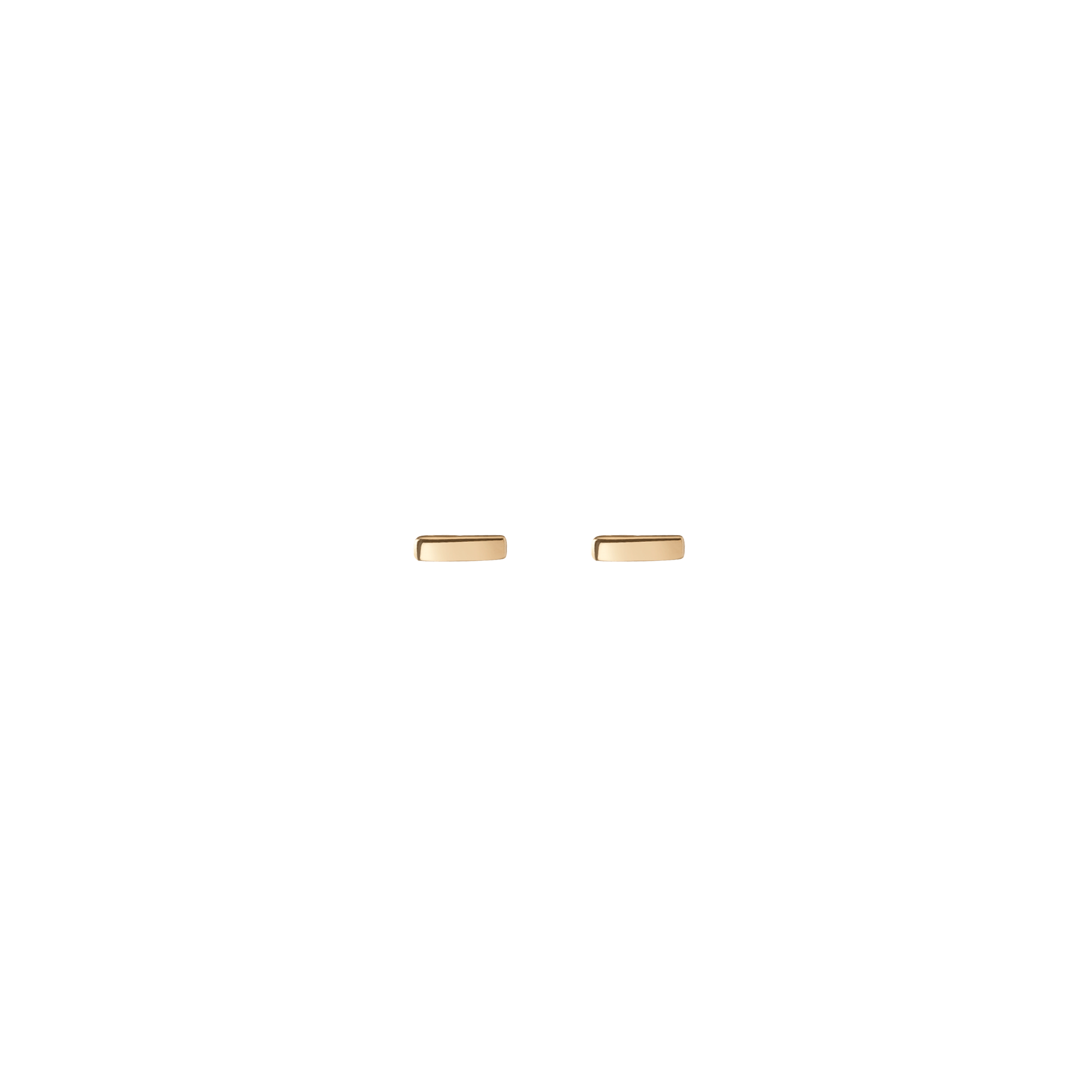 Mini Gold Bar Earring Vermeil 14k 18k Yellow Gold Front First Pair | Single |