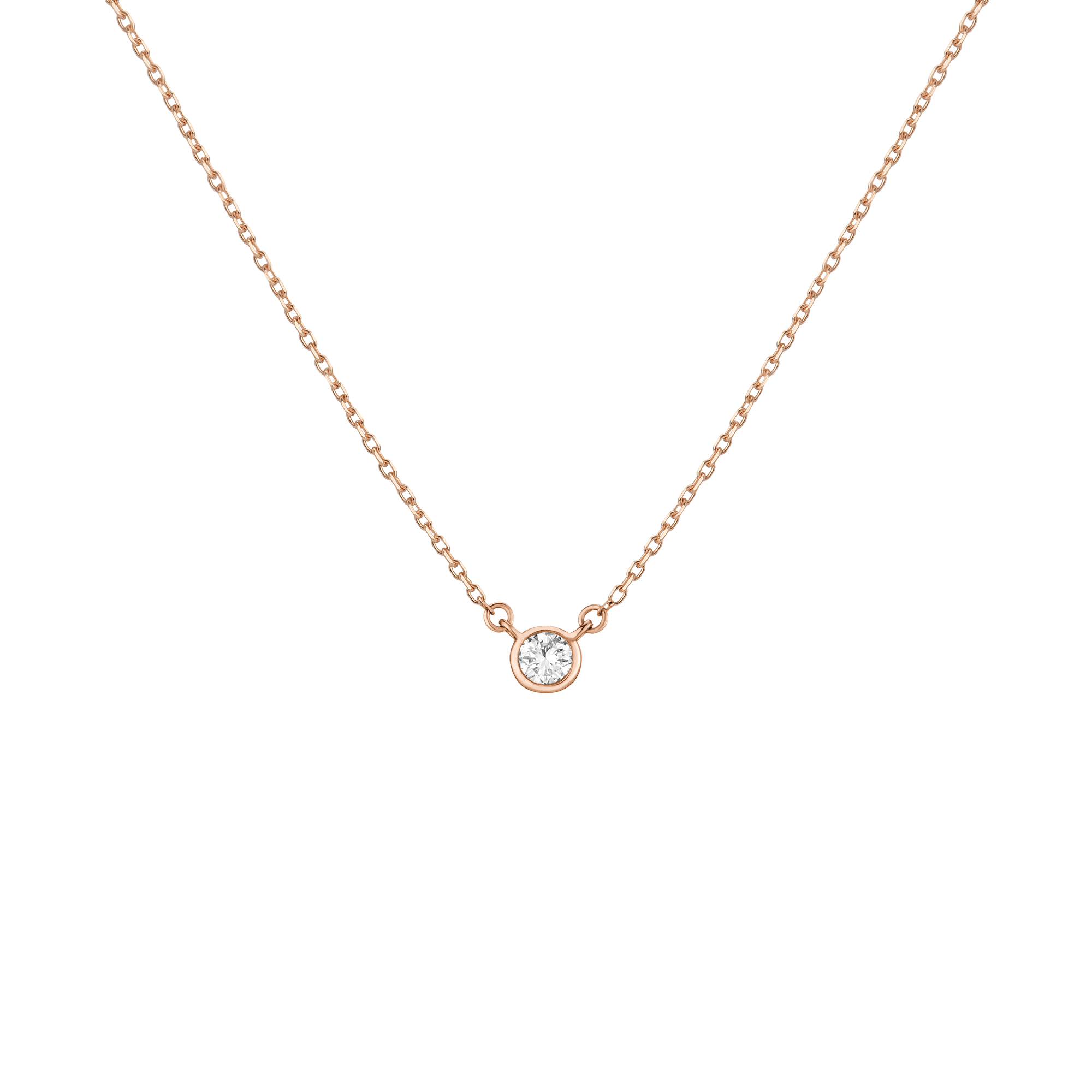 Medium Lab Grown Diamond Bezel Necklace