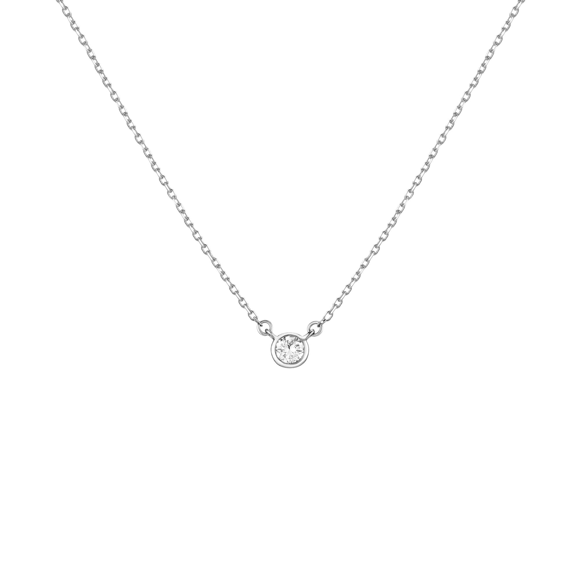 Medium Lab Grown Diamond Bezel Necklace