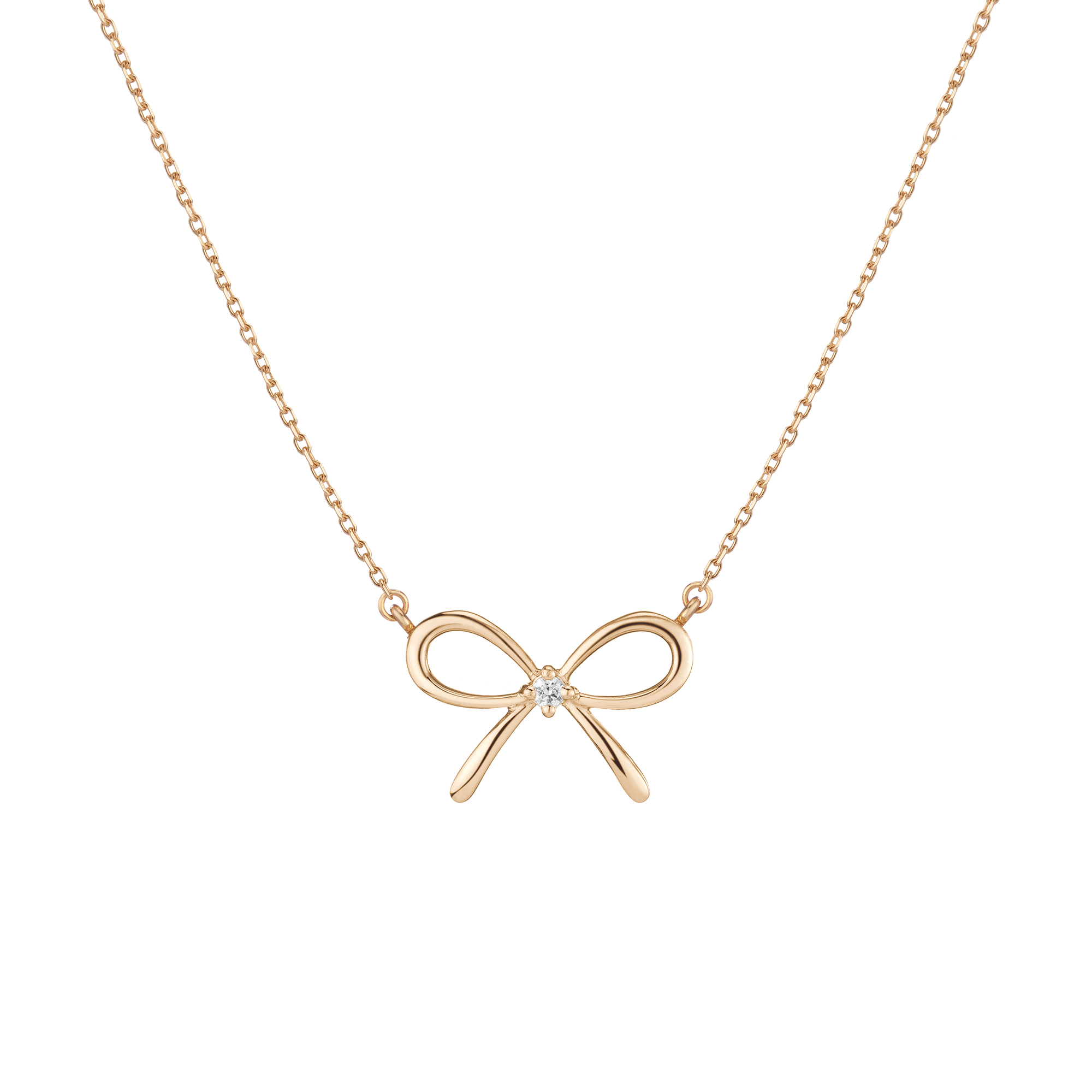 Lab Grown Diamond Bow Necklace