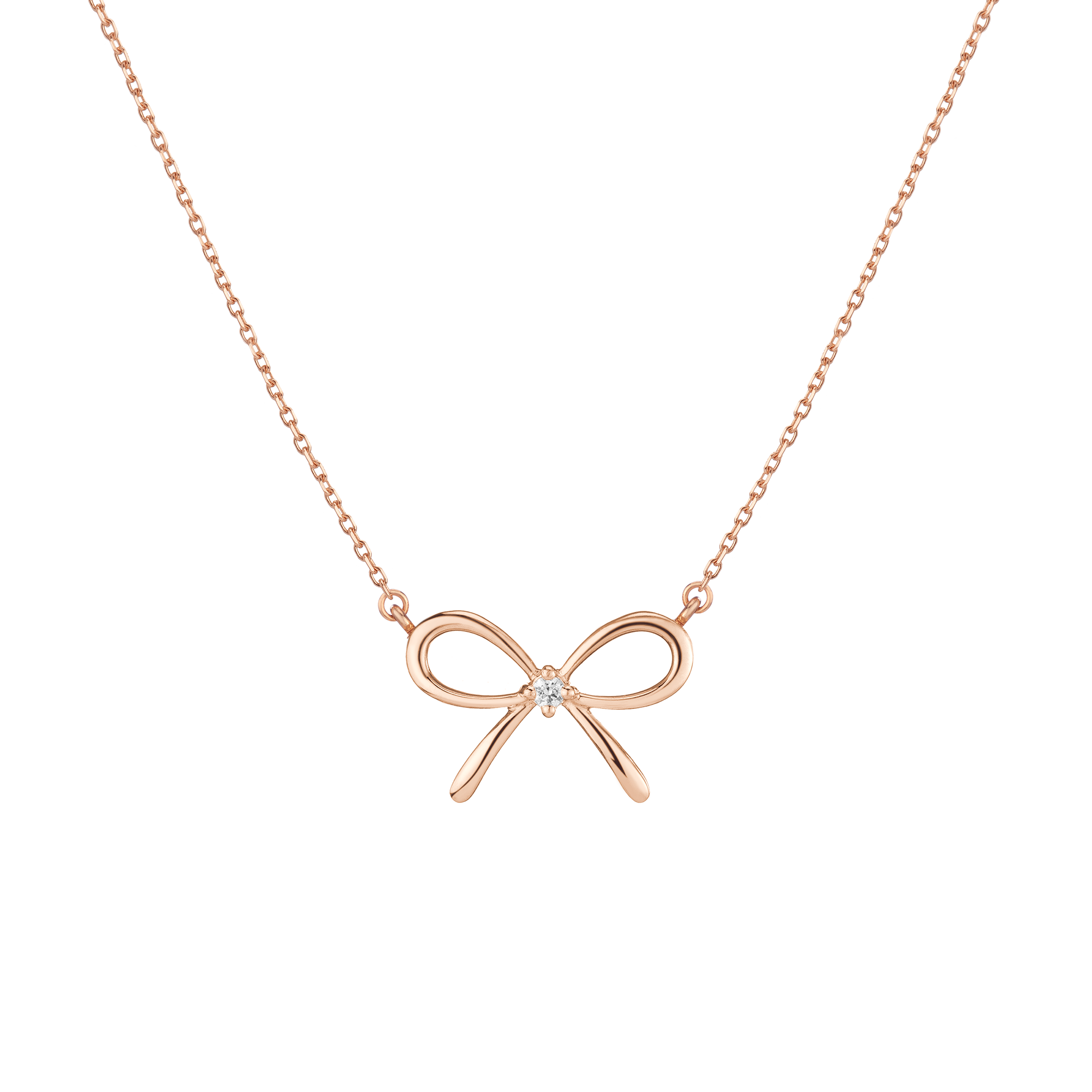 Lab Grown Diamond Bow Necklace