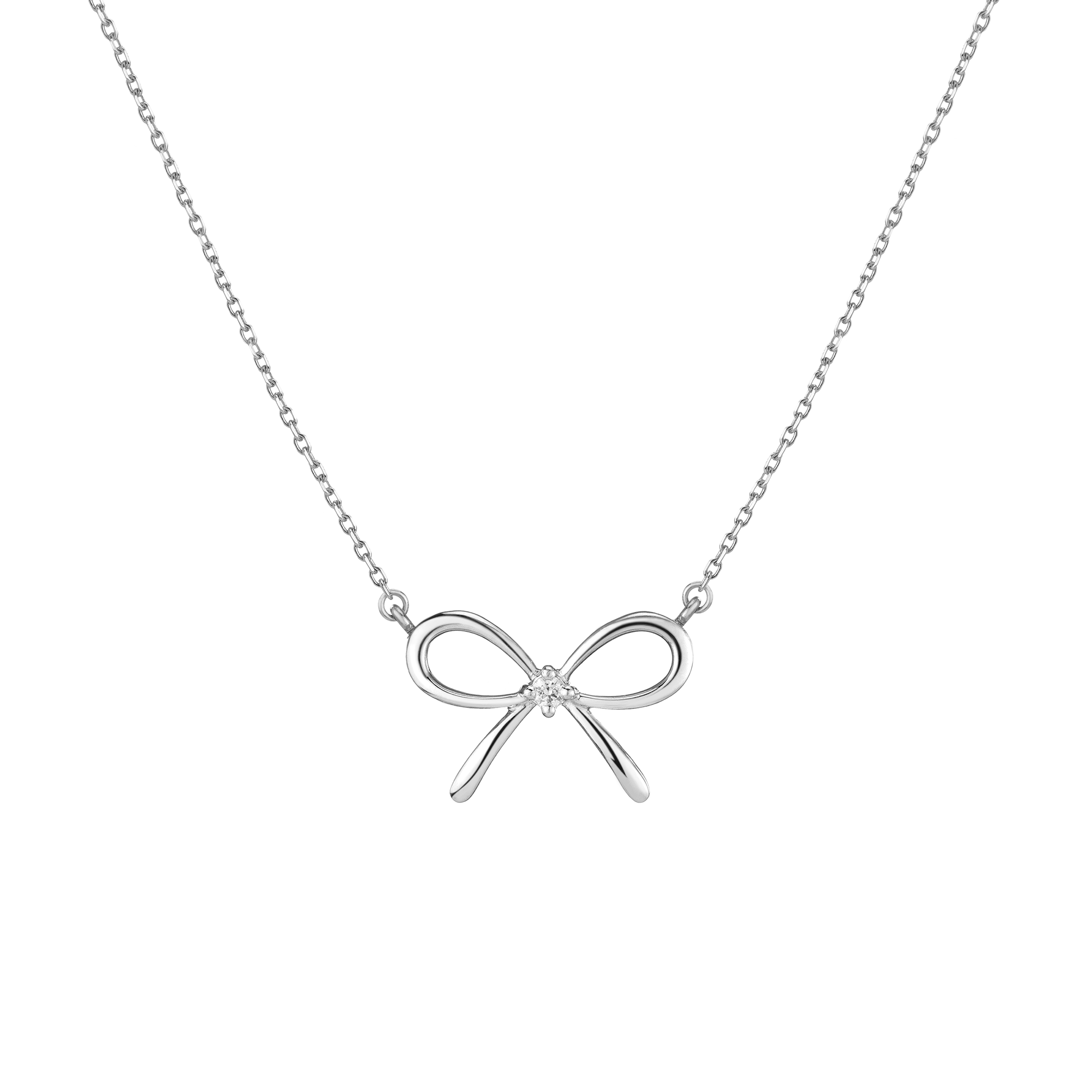 Lab Grown Diamond Bow Necklace