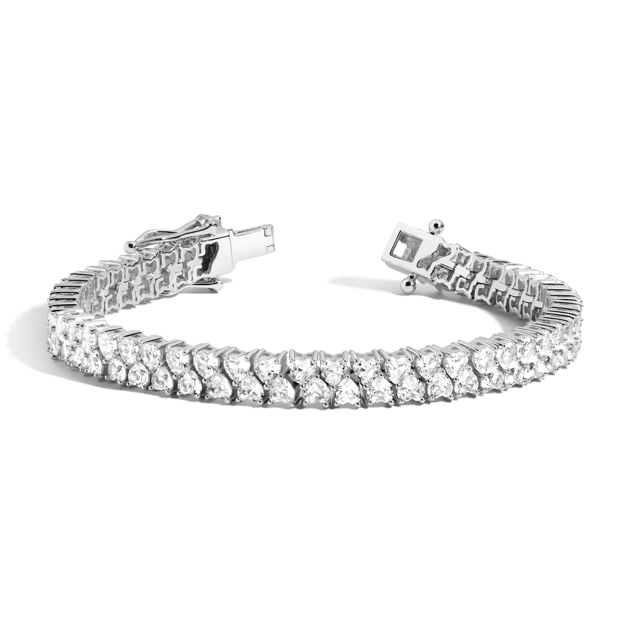 Lab Grown White Sapphire Love Affair Tennis Bracelet