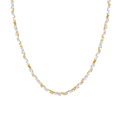 Lab Grown White Sapphire and Canary Mixed Shape Tennis Necklace