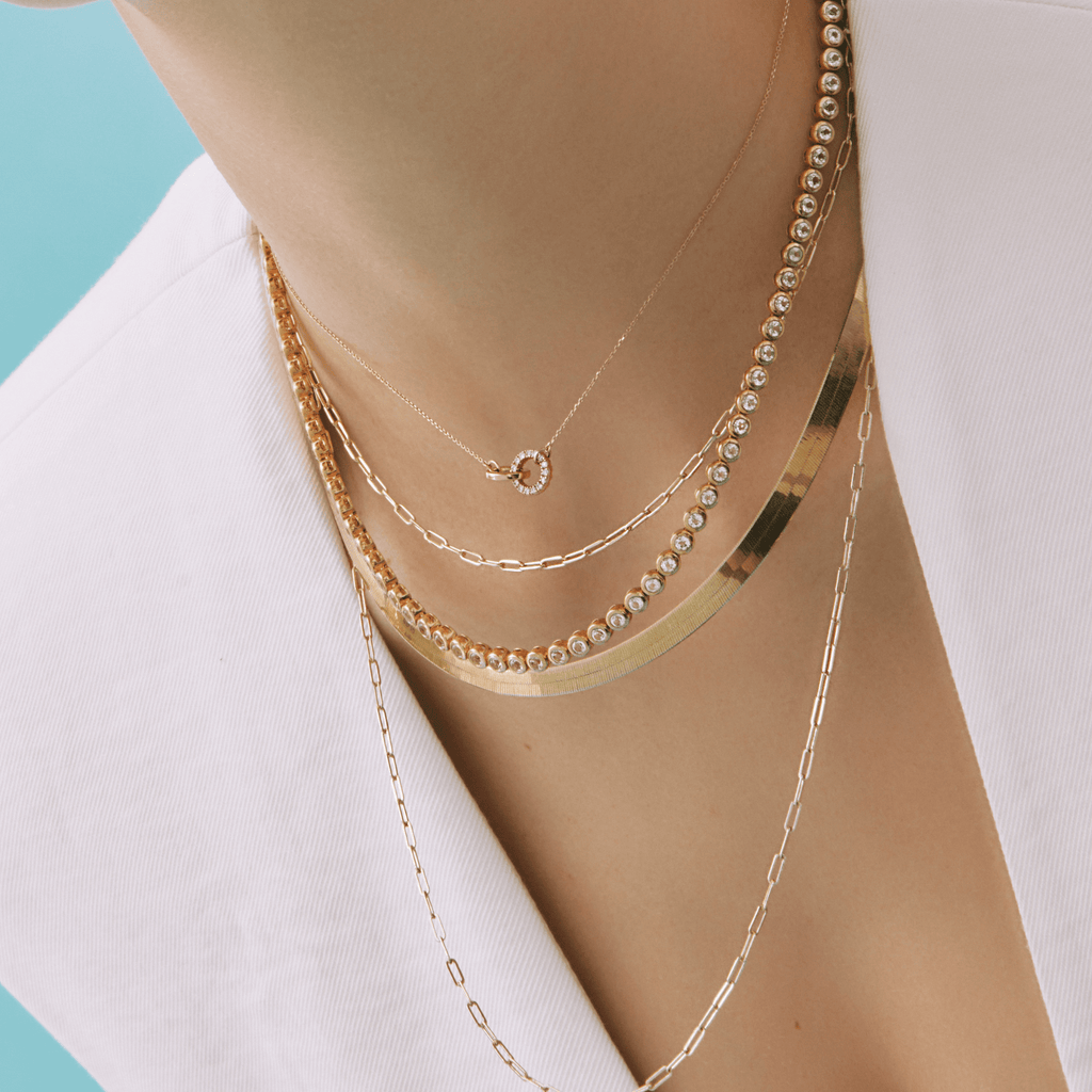 Diamond Bezel Tennis Necklace