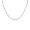 Unbreakable Lab Grown White Sapphire Tennis Necklace Stainless Steel White Gold 16in First