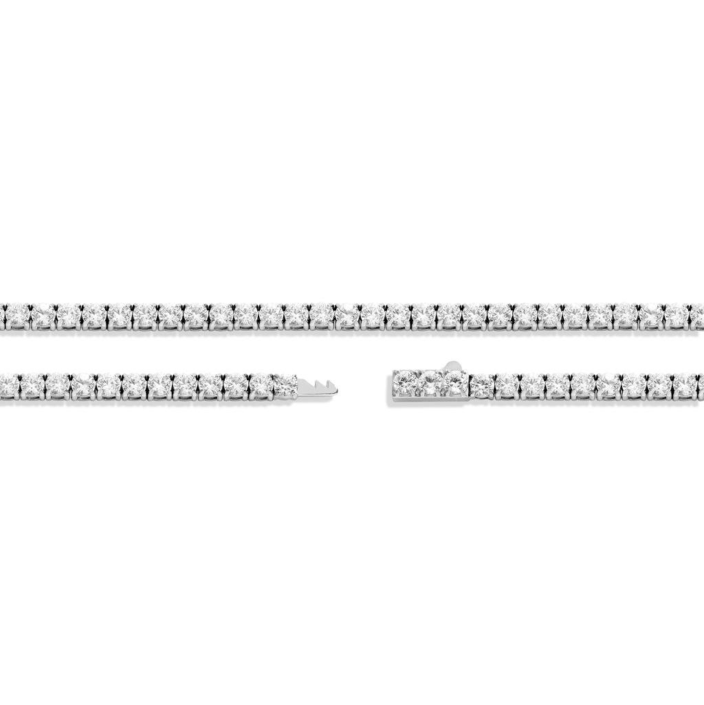 Unbreakable Lab Grown White Sapphire Tennis Necklace