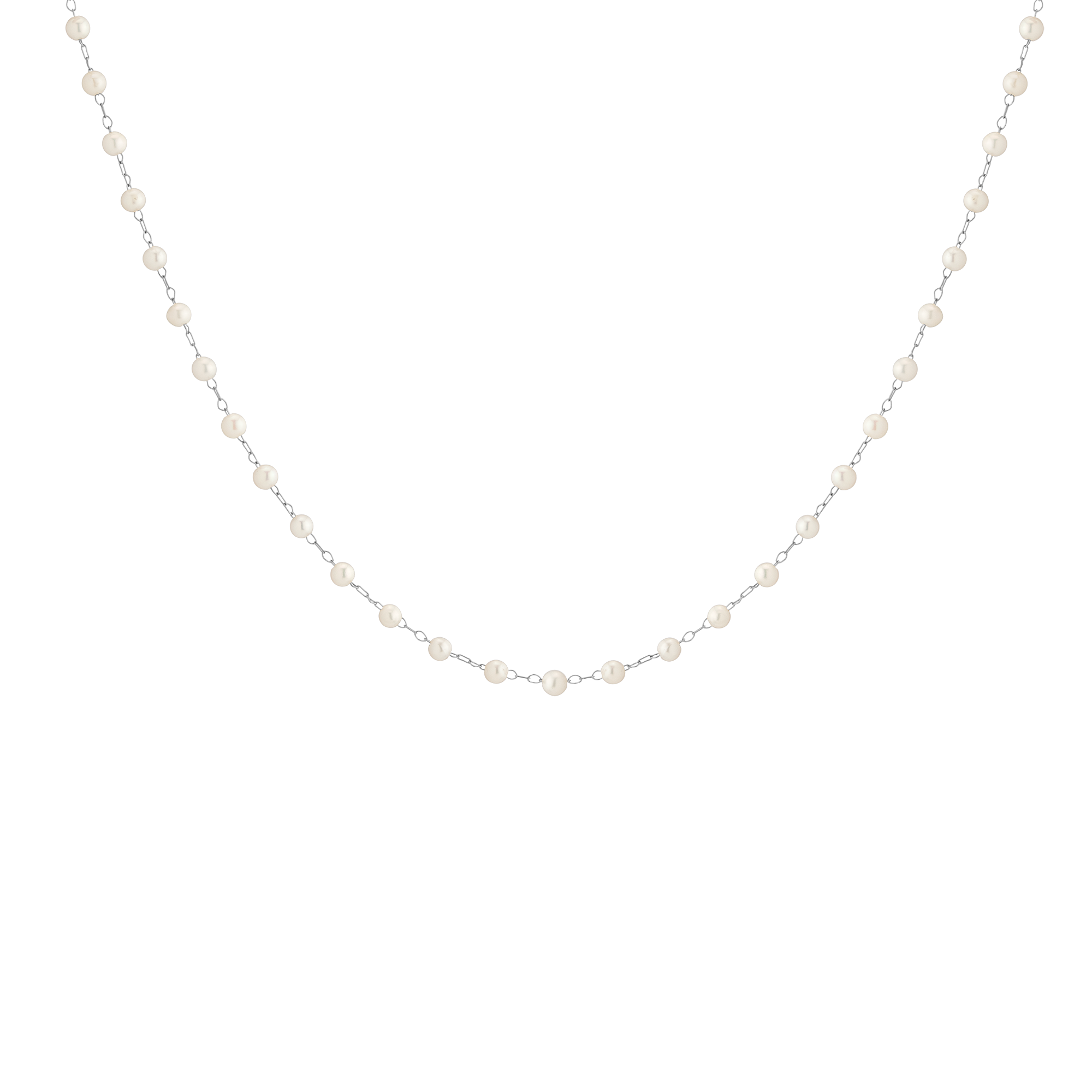 Pearl Vine Necklace Stainless Steel White Gold First