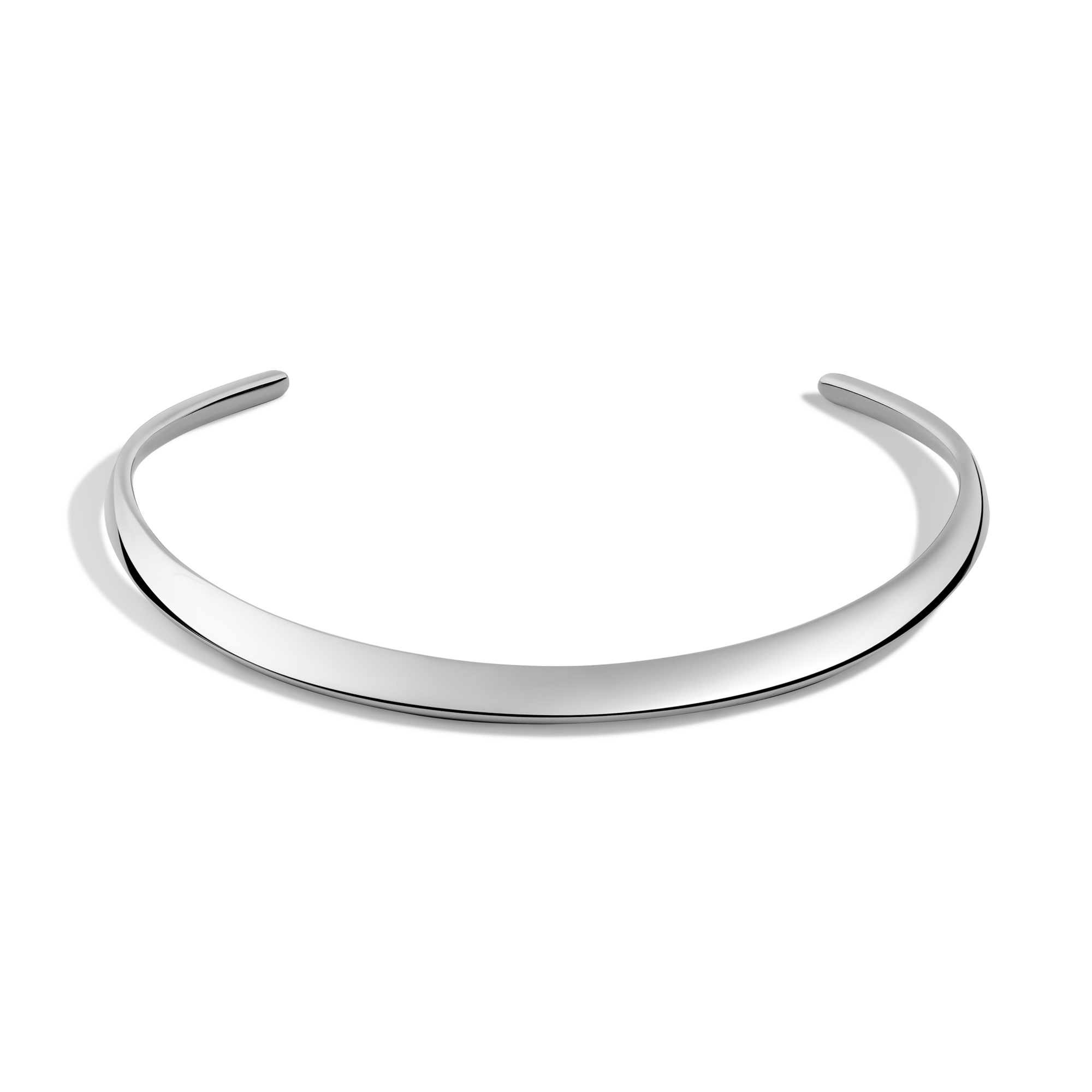 Bold Collar Necklace Stainless Steel White Gold One-size First