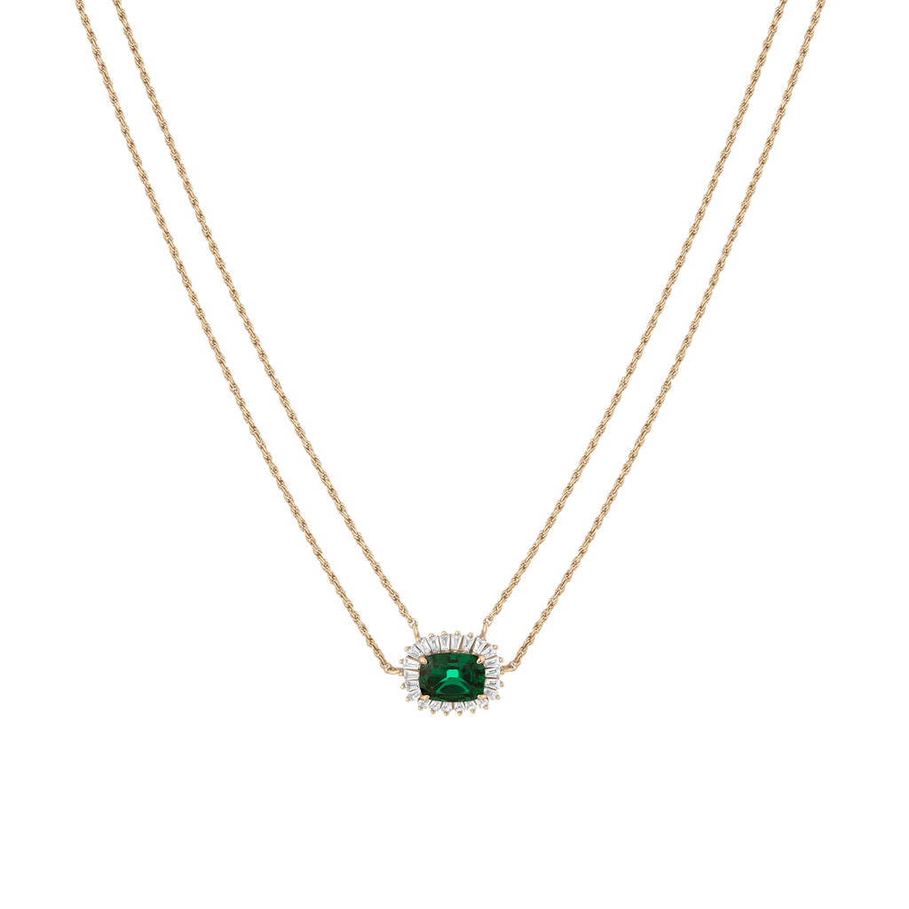 Lab Grown Green Emerald Alexandra Necklace
