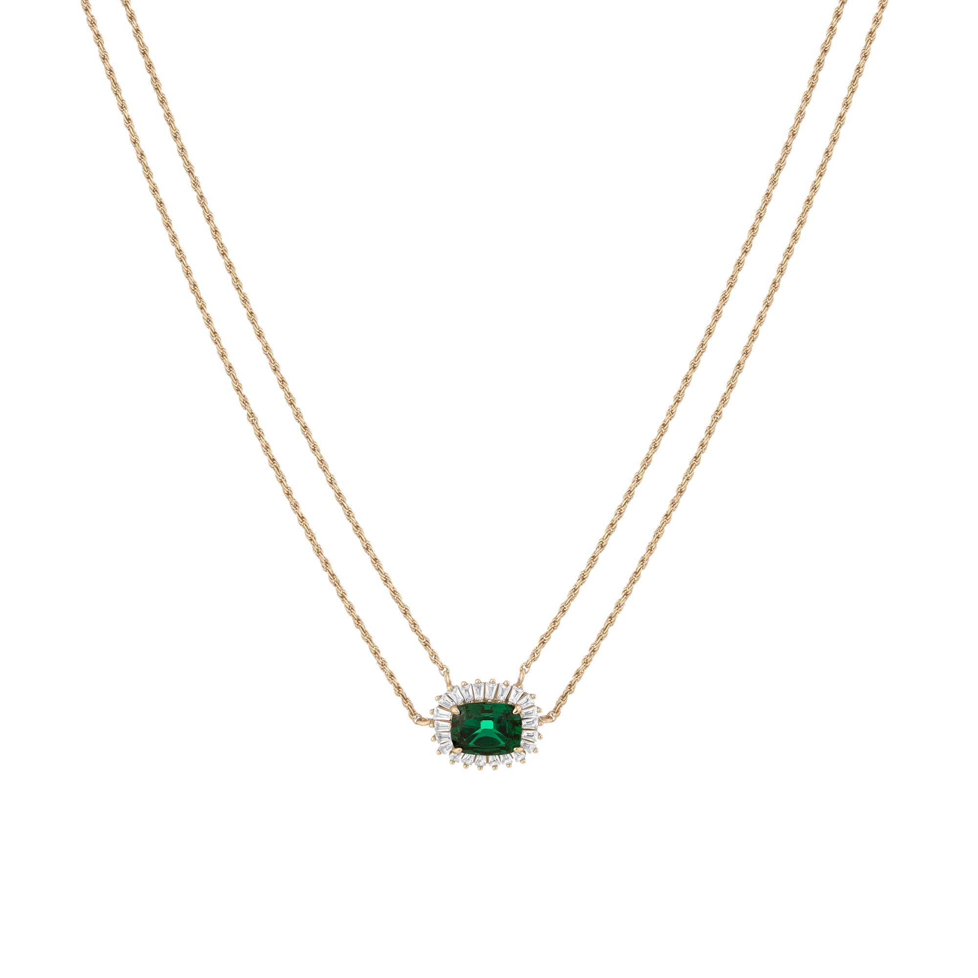 Lab Grown Green Emerald Alexandra Necklace
