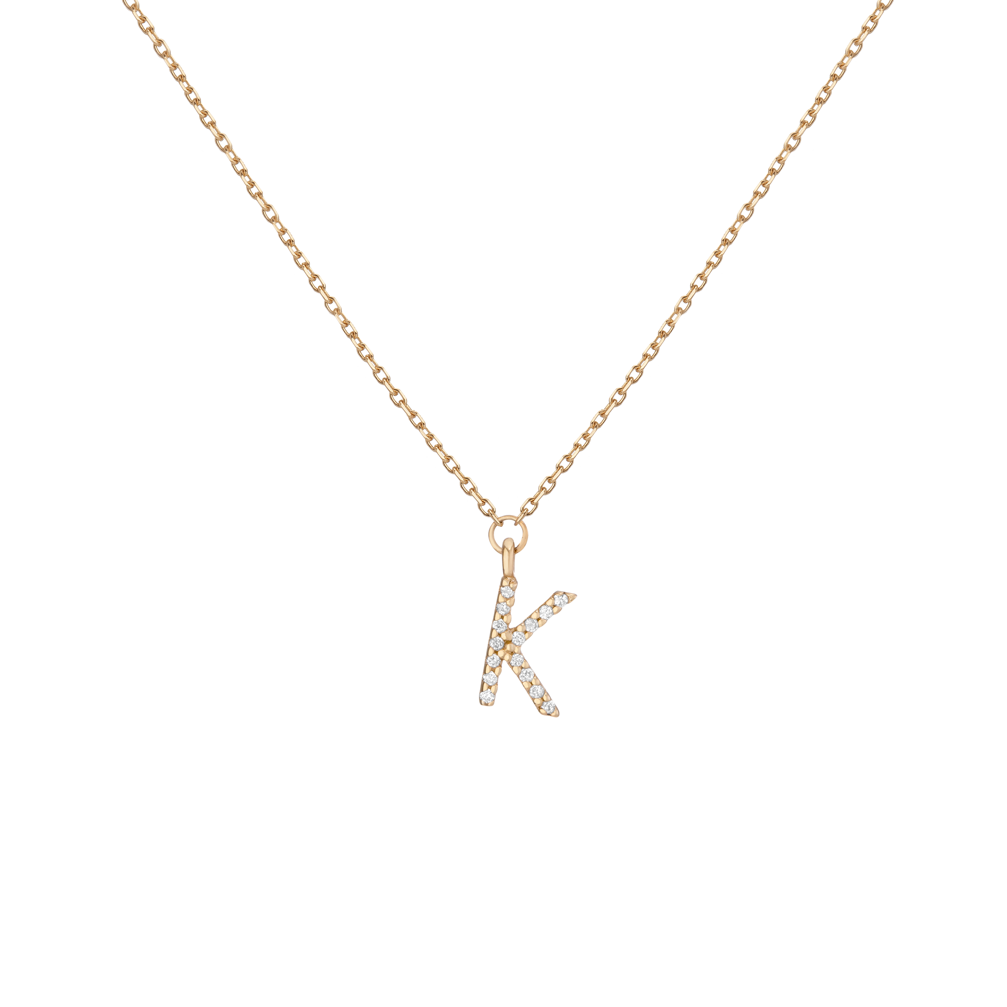 Lab Grown Diamond Pavé Station Letter Necklace