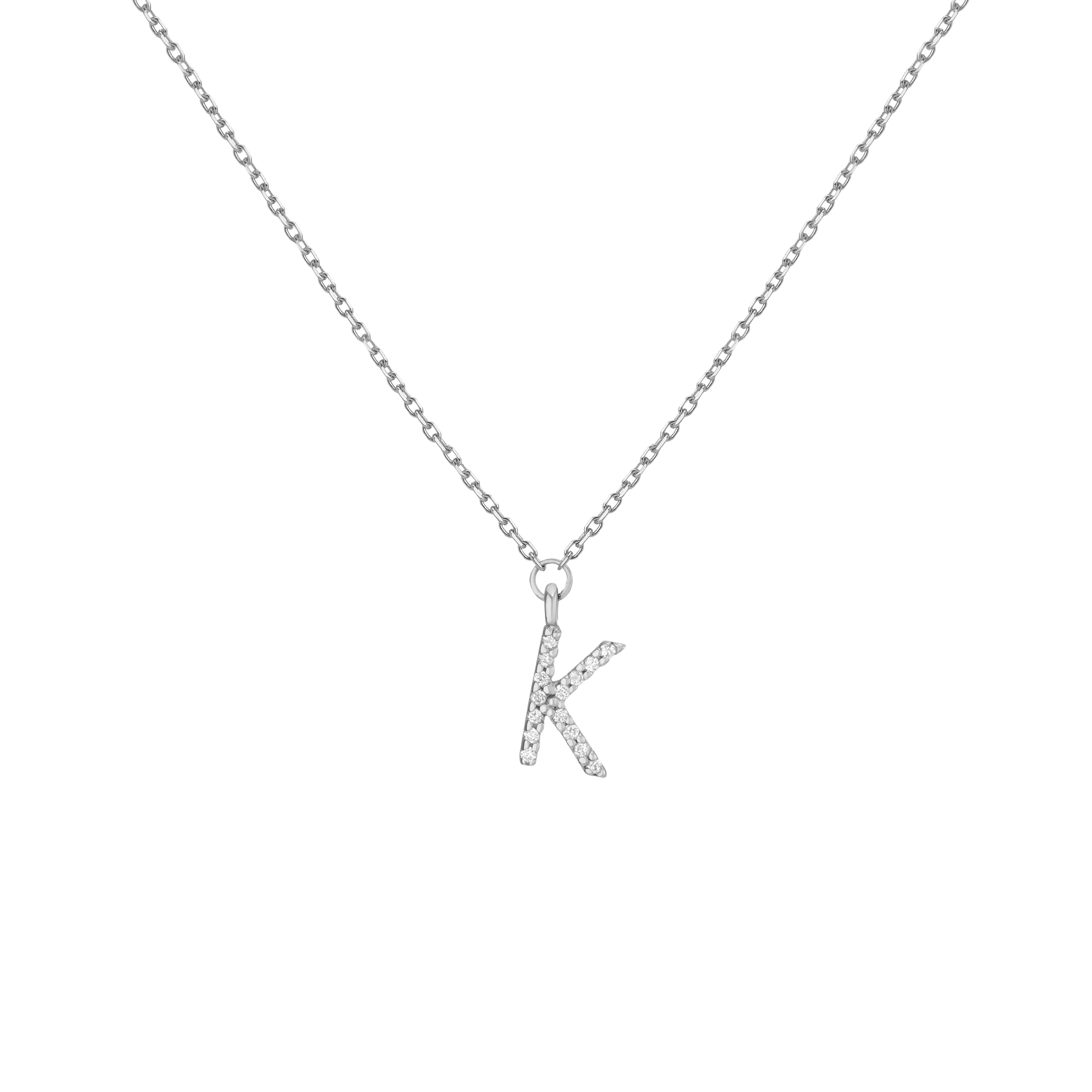 Lab Grown Diamond Pavé Station Letter Necklace