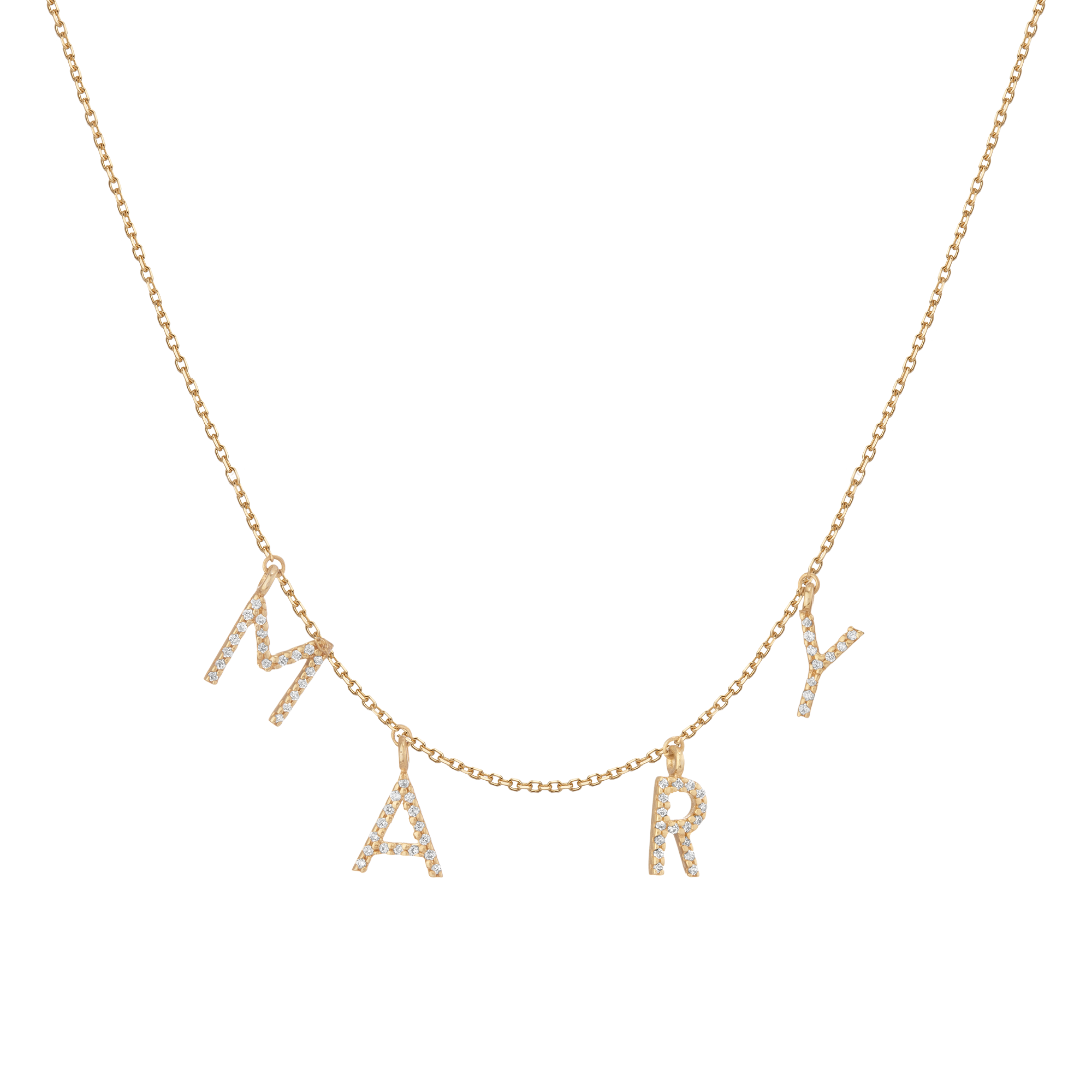 Lab Grown Diamond Pavé Station Letter Necklace