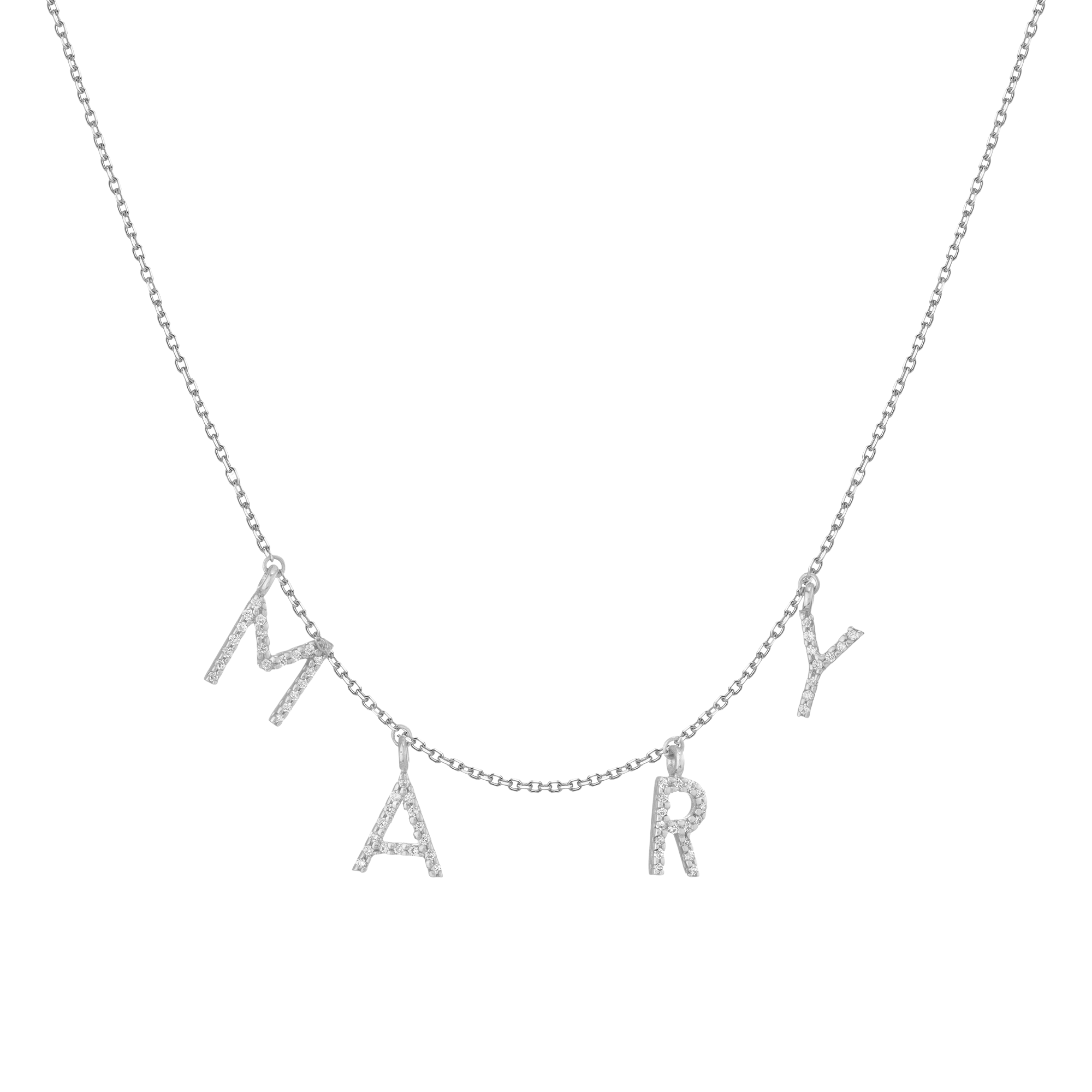 Lab Grown Diamond Pavé Station Letter Necklace