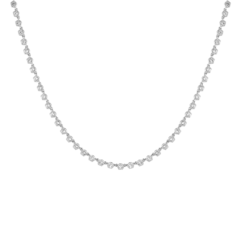Lab Grown Diamond Georgian Tennis Necklace