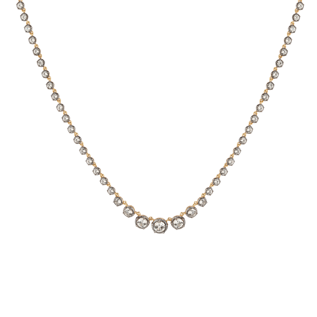 Black Rhodium Graduated Georgian Tennis Necklace